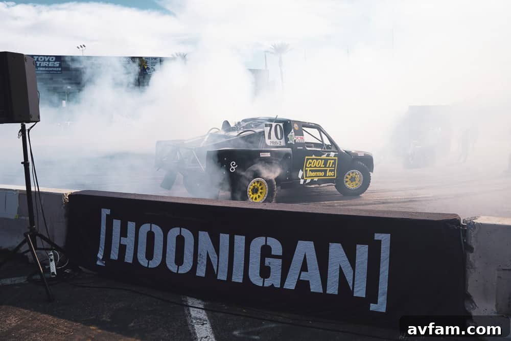 A classic muscle car with a modern performance engine, showcasing the blend of old and new at SEMA.