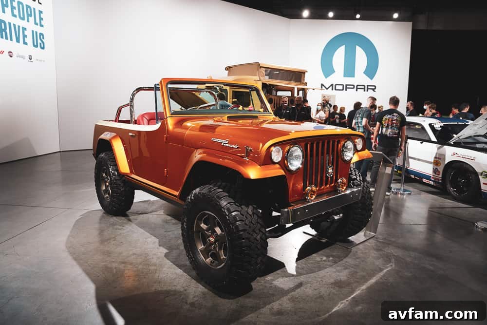 A custom Ford Bronco in a unique matte finish, highlighting its rugged features and aftermarket add-ons.