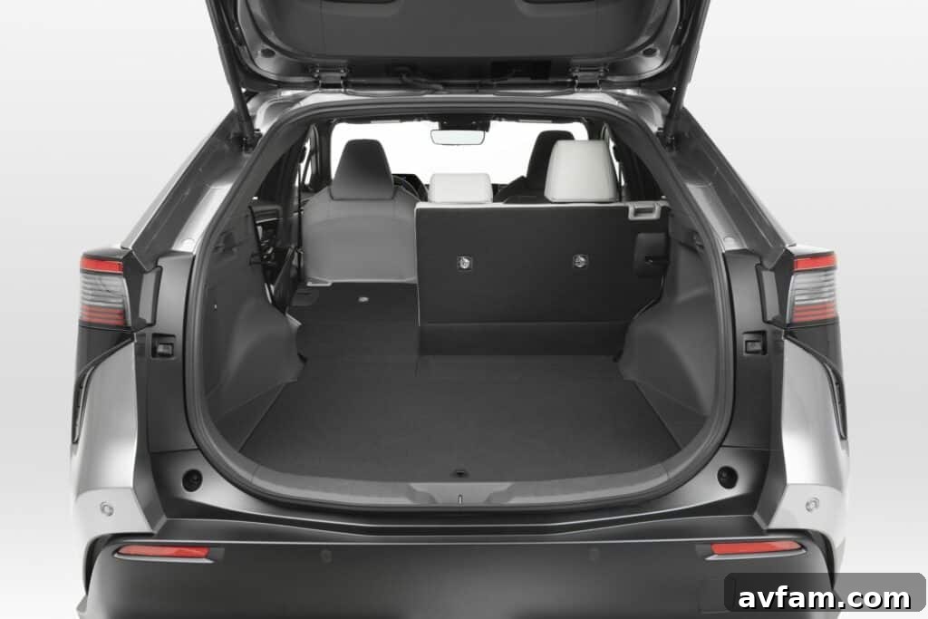 Close-up of the Toyota bZ4X's charging port