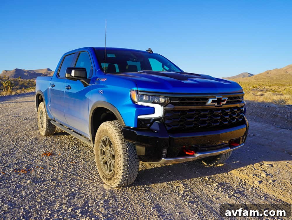Chevy Silverado ZR2 parked majestically in a rugged setting