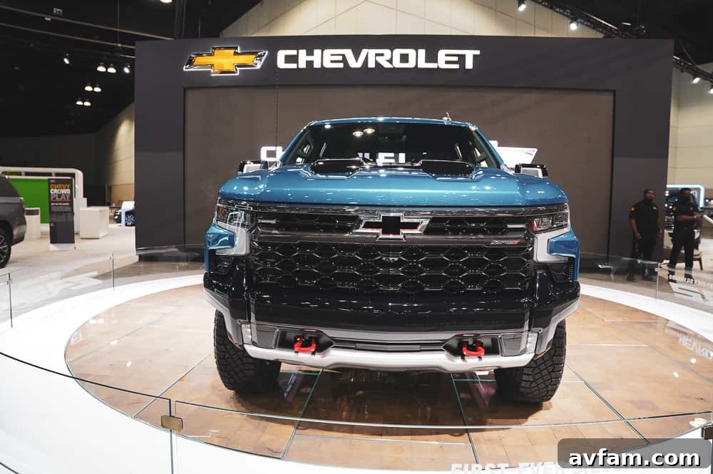 Interior cabin view of the Silverado ZR2 at LA Auto Show