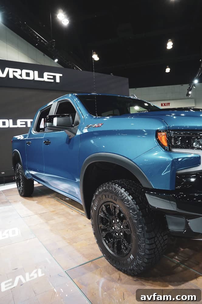 Close-up of the ZR2 front grille and badge, LA Auto Show