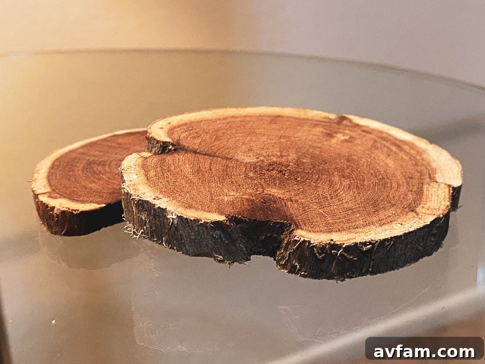 Sanded wood coaster ready for finishing