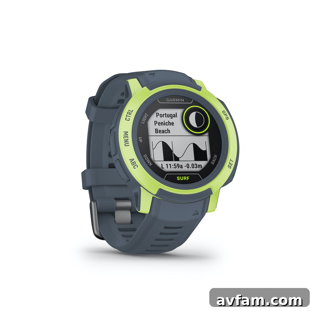 Garmin Instinct 2 Watch in a rugged outdoor setting, highlighting its design.