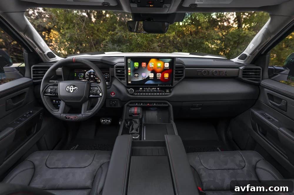 Close-up of the 2023 Toyota Sequoia's dashboard, featuring modern instrumentation.