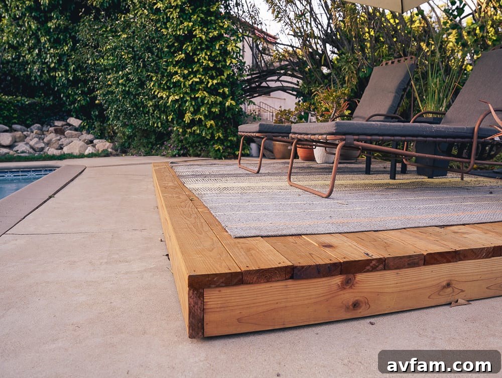 Outdoor furniture on redwood deck