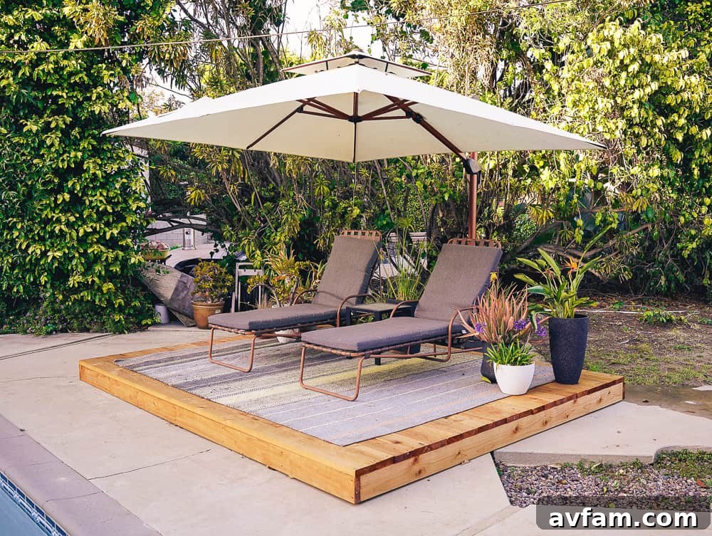 Deck with a lounge chair