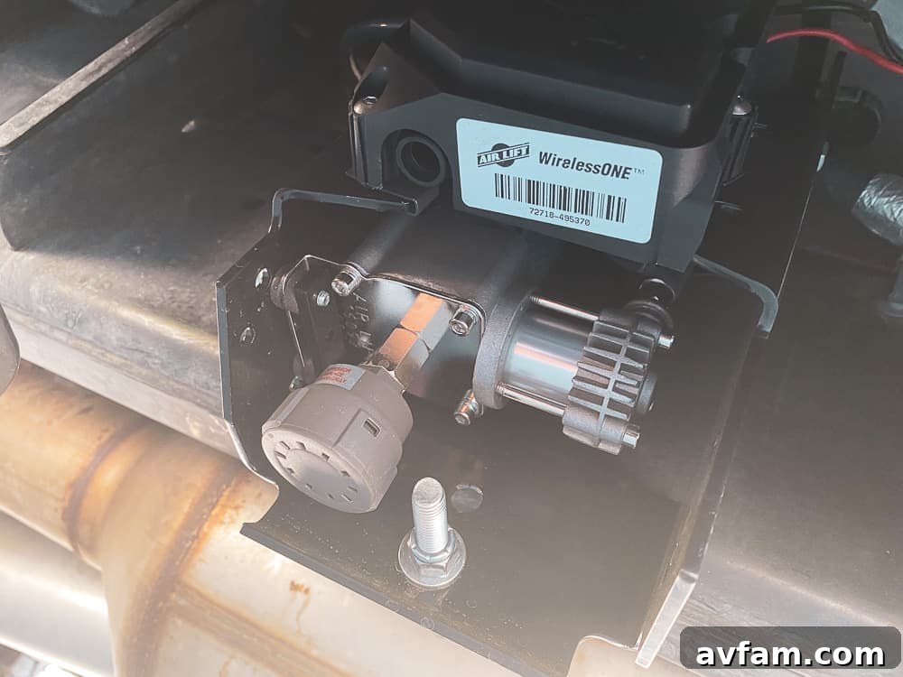 WirelessONE compressor mounted on truck frame