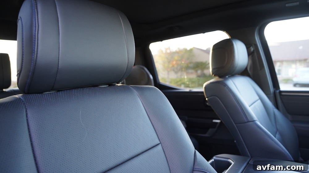 A close-up of the Tundra's push-button start and engine stop/start button.