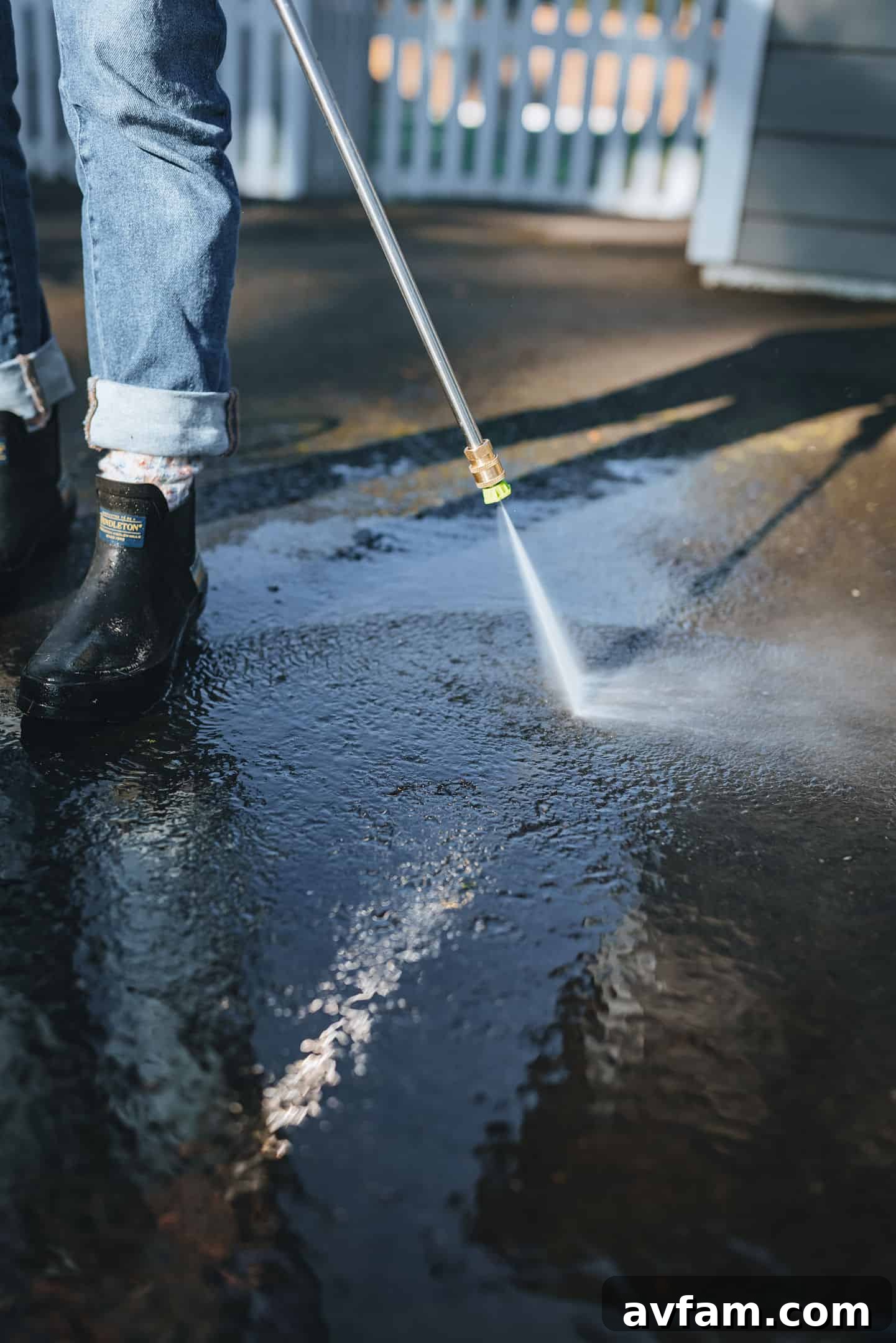 Worx 2000 PSI pressure washer being used to wash a pickup truck, showing effective vehicle cleaning capabilities.
