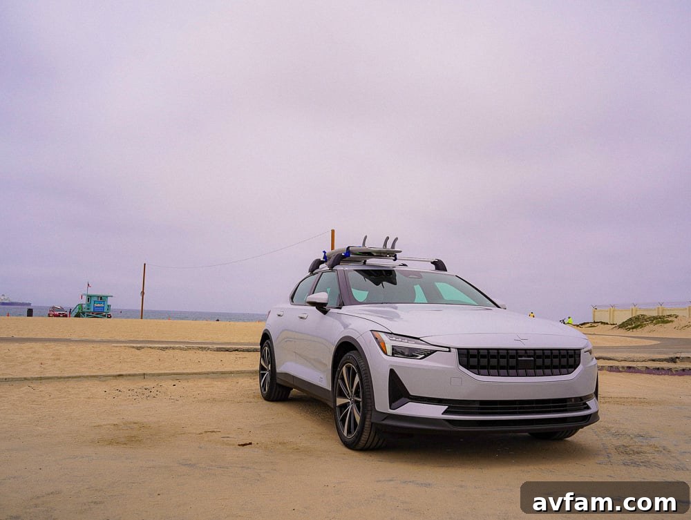 Polestar 2 with reflections of the sky on its sleek black bodywork