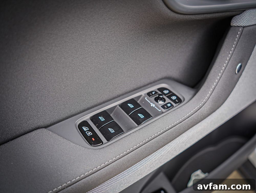 Polestar 2's rear seat area, showing ample legroom and comfort