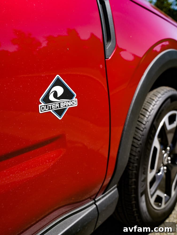 Detail of the Bronco Sport's interior door panel or trim.