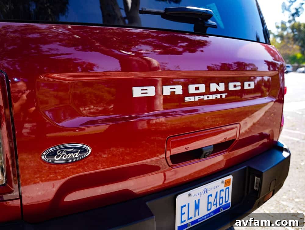 The Bronco Sport parked in a city environment, demonstrating its versatility.