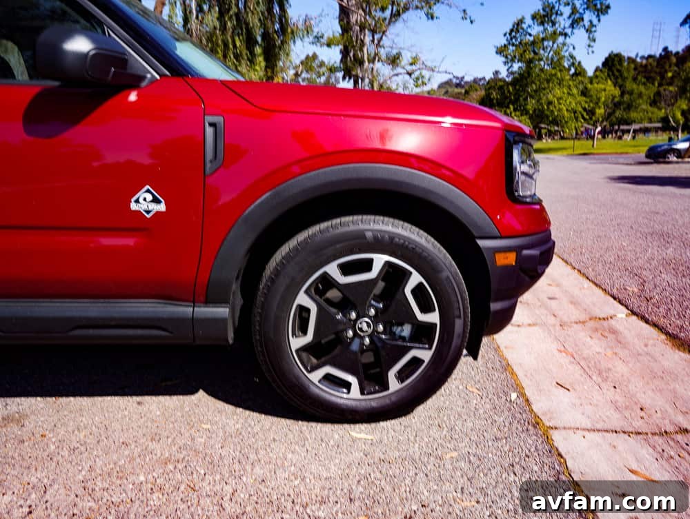 Another view of the Bronco Sport's rear, emphasizing its robust design.