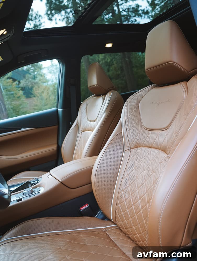 Infiniti QX60's spacious third-row seating, ideal for children or extra passengers.