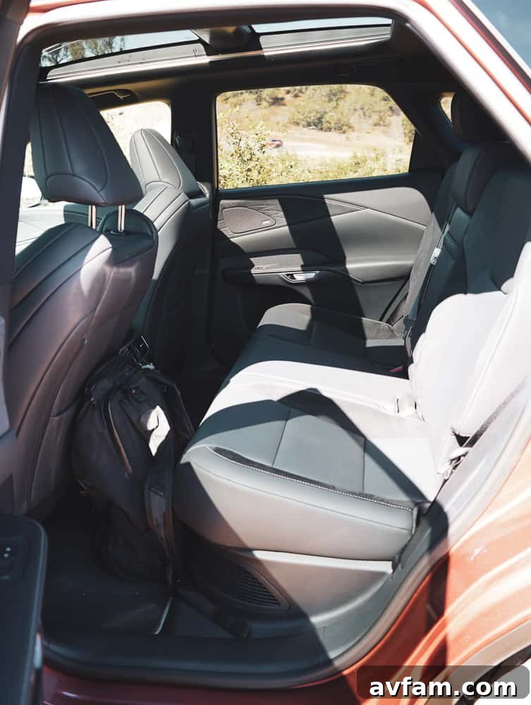 Overhead view of the 2023 Lexus RX 500h F Sport Performance center console and gear selector.