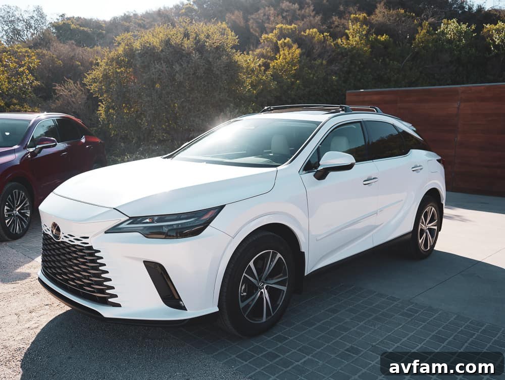 Rear cargo area of the 2023 Lexus RX 500h F Sport Performance, showcasing ample space.