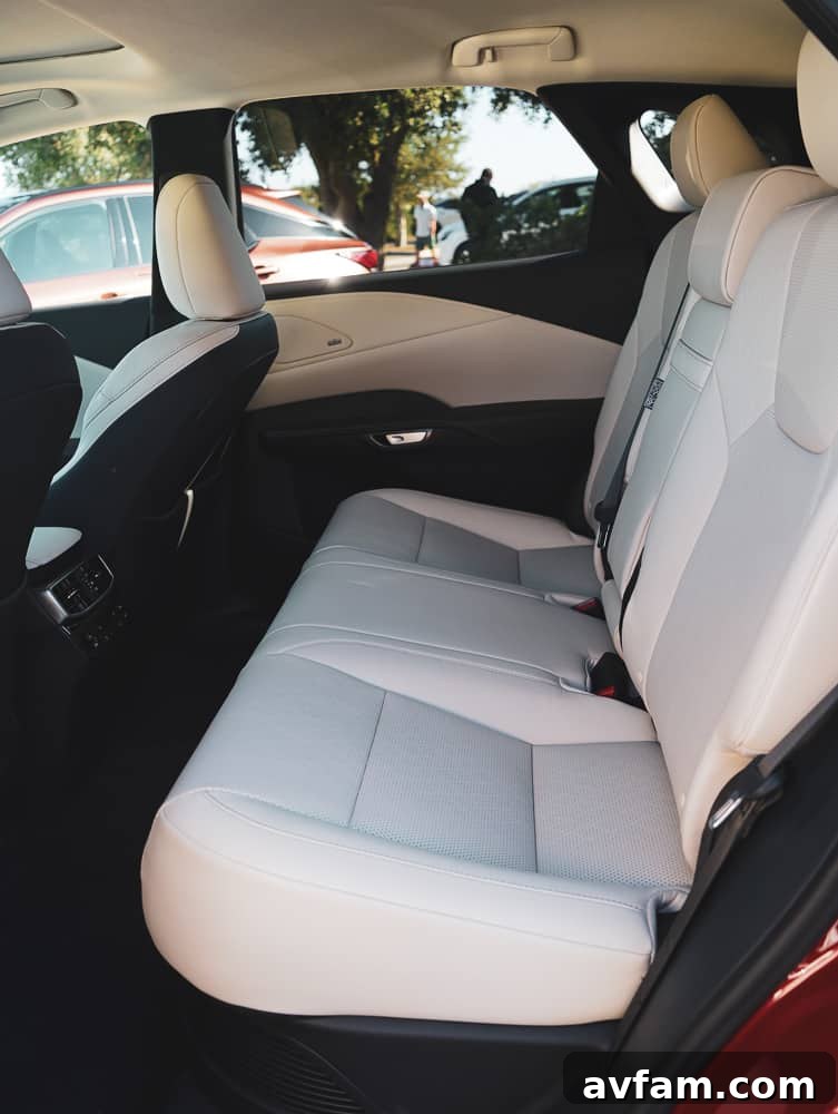 Close-up of the 2023 Lexus RX 500h F Sport Performance interior details, including climate controls.