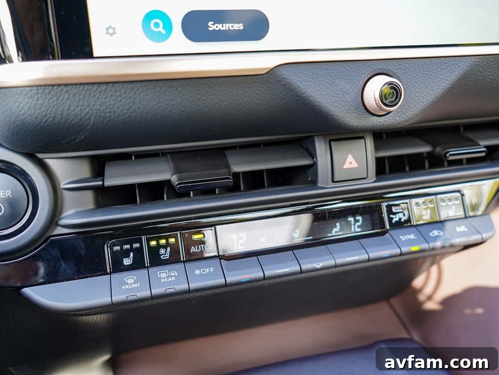 Toyota Crown Driver Cockpit Steering wheel and digital instrument cluster of the 2023 Toyota Crown.