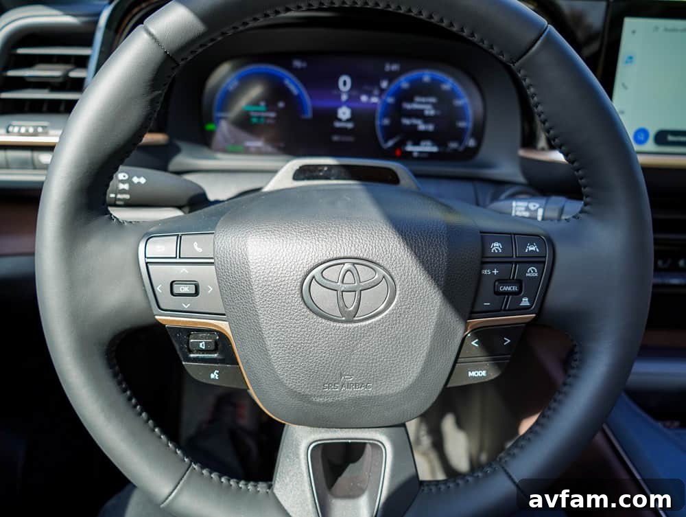 Toyota Crown Dashboard The sleek dashboard and infotainment system of the 2023 Toyota Crown, emphasizing its modern cabin.