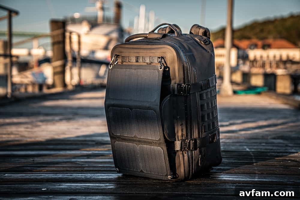 Versatile and ready for adventure Subtech Pro Stealth 50L Drybag showcasing its versatile features and robust construction.