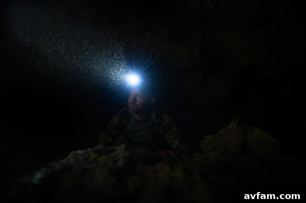 Surefire Maximus Headlamp Surefire Maximus headlamp illuminating a dark environment