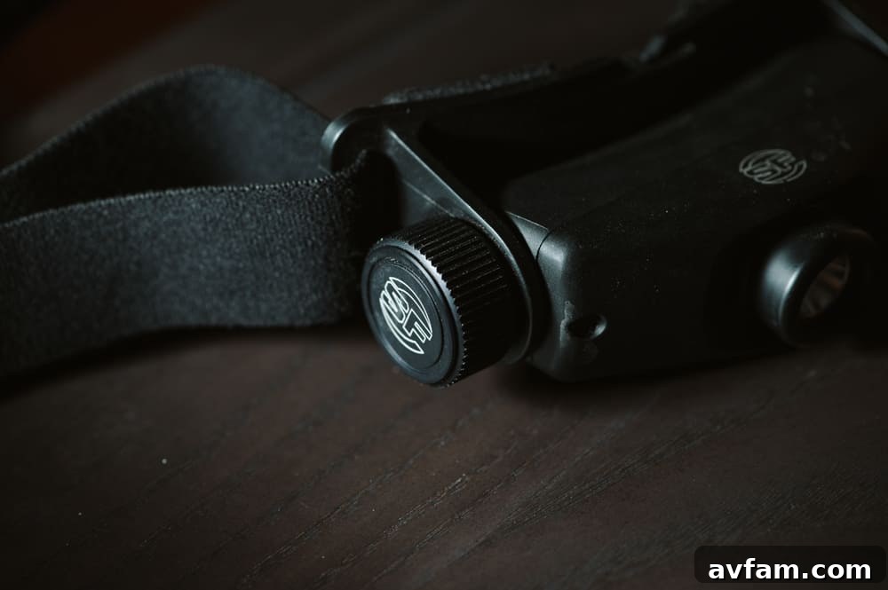 Maximus Headlamp in Use Surefire Maximus headlamp worn by an individual outdoors