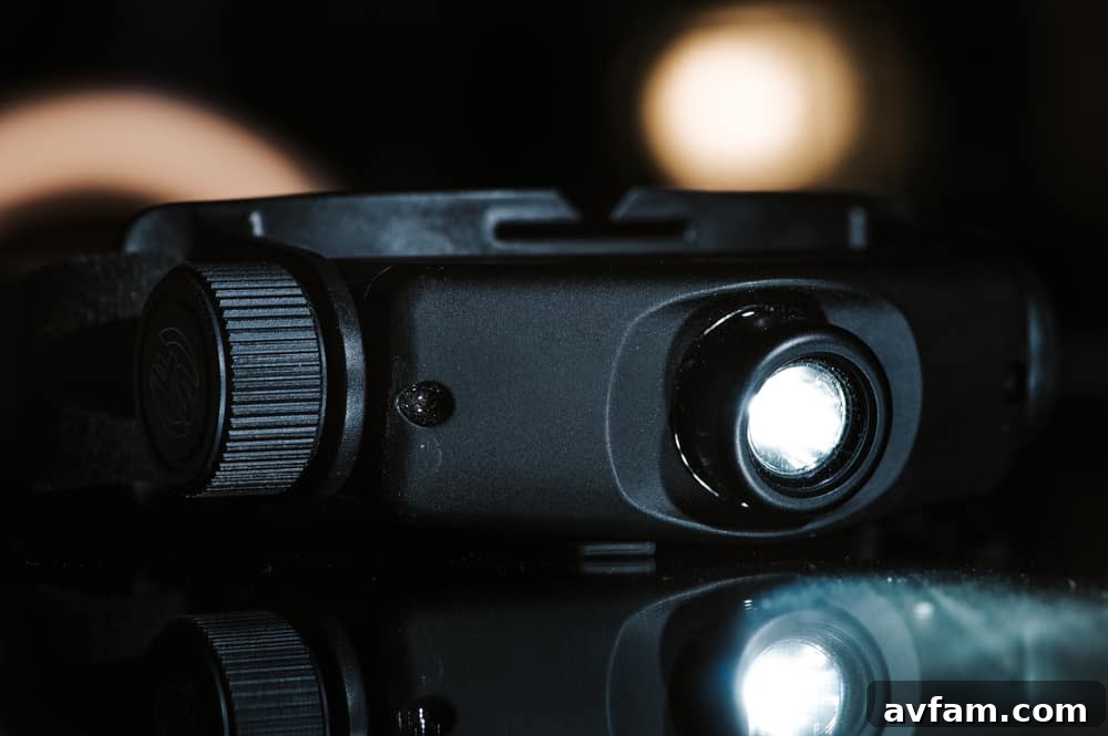 Maximus Rotating Body Surefire Maximus headlamp with its lamp head rotated