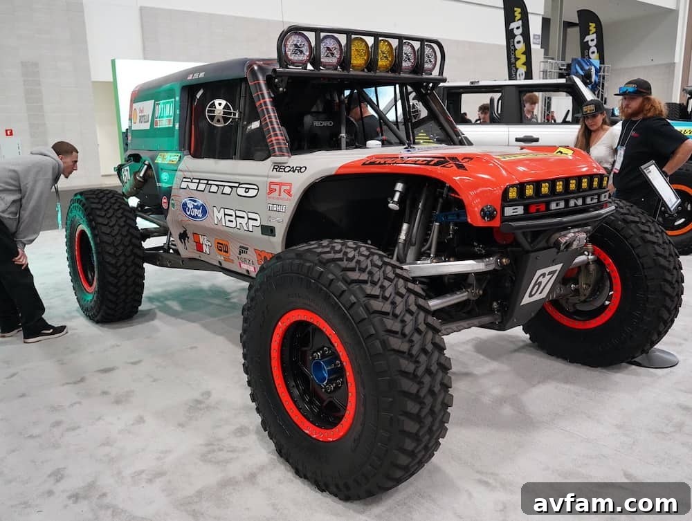 SEMA Truck Front View Front three-quarter view of a SEMA custom truck