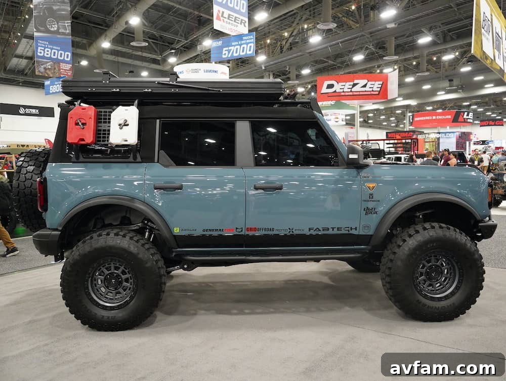 SEMA 2023 Full-Size Truck Trend Modified Toyota Tundra with aggressive off-road tires at SEMA