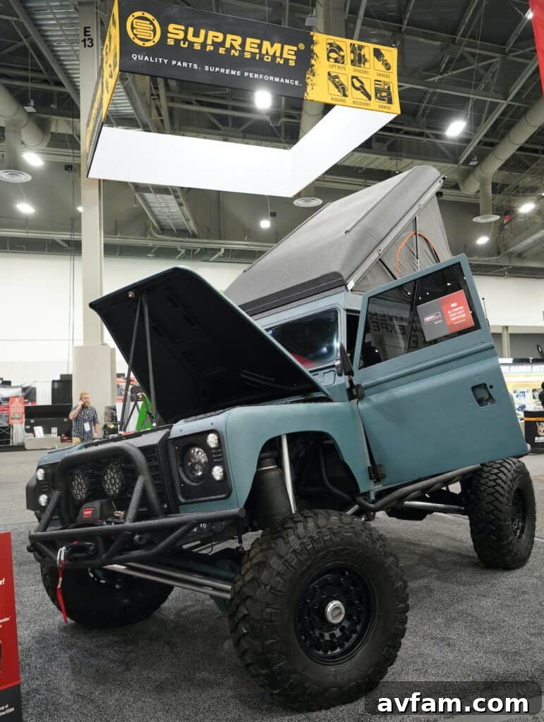 SEMA GMC Sierra Lifted Chevrolet or GMC truck with custom suspension at SEMA