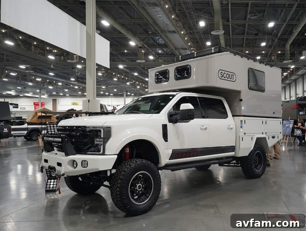 SEMA Green Bronco Green custom Ford Bronco with rooftop tent at SEMA