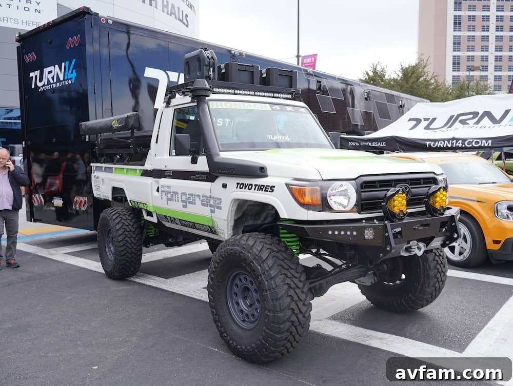 SEMA Heavy-Duty Truck Robust custom truck with heavy-duty modifications at SEMA