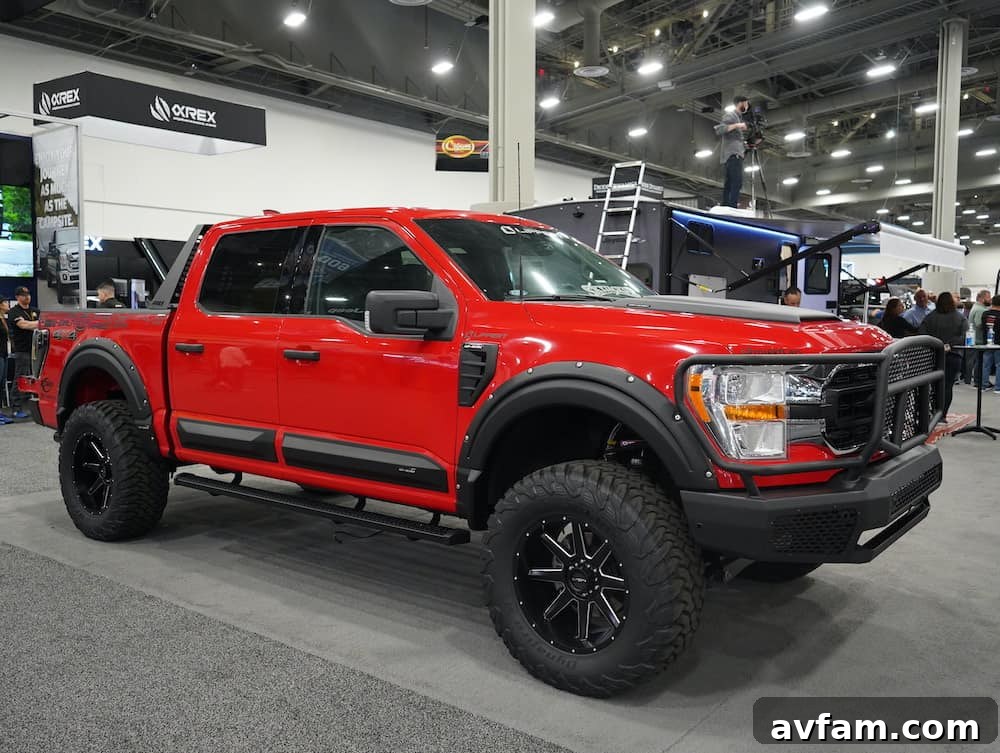 SEMA Off-Road Build Custom built pickup with oversized tires at SEMA