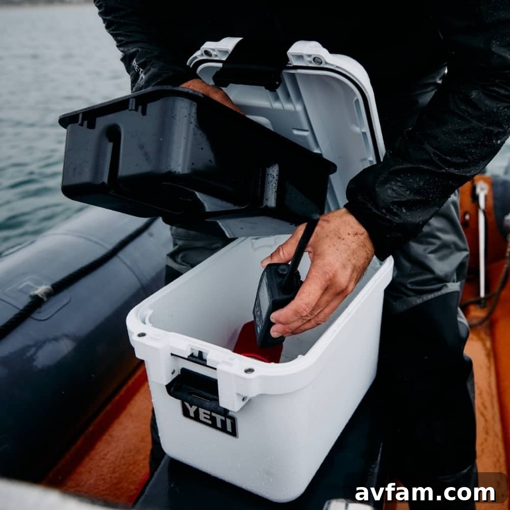 YETI GoBox Gear Case A YETI GoBox gear case, closed and ready for transport, highlighting its protective and robust design for securing valuable equipment.
