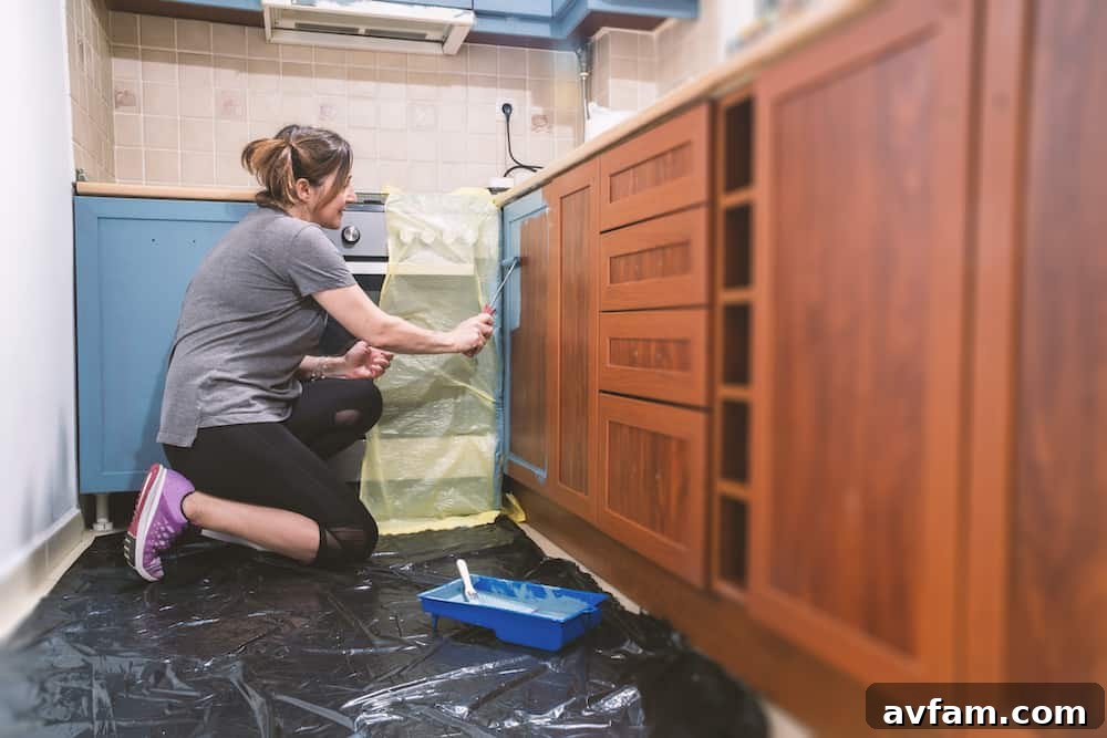 Sanding kitchen cabinets for painting