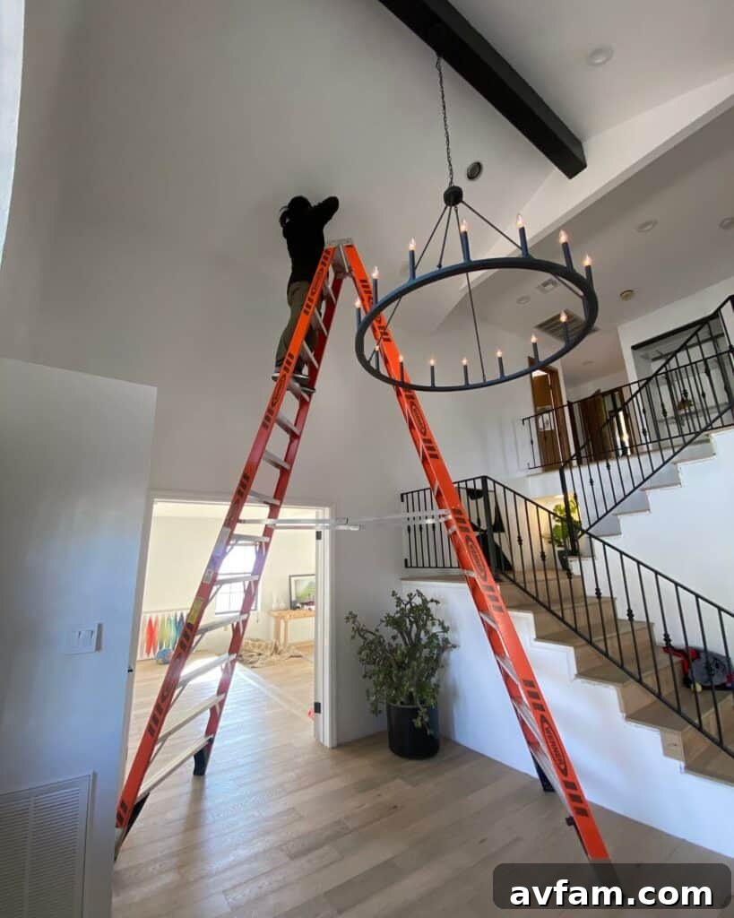 Versatile Multi-Position Ladder A versatile multi-position Werner ladder configured as an A-frame, suggesting its adaptability for various home improvement tasks.
