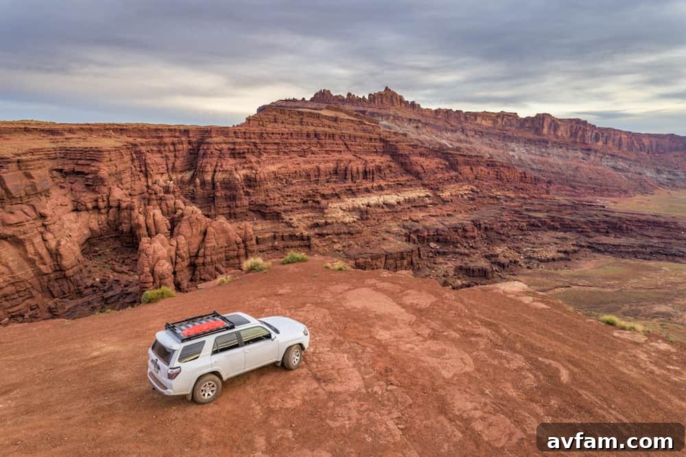 Roof Rack and Gear on a 4Runner Overlander Toyota 4Runner with roof rack and additional overlanding gear