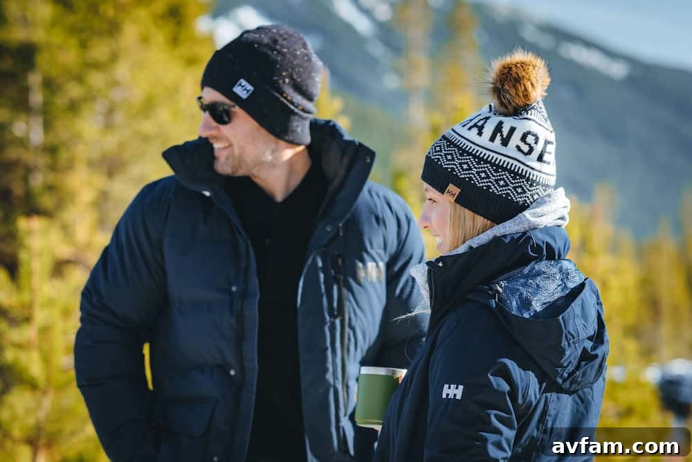Family enjoying winter outdoors in Helly Hansen gear