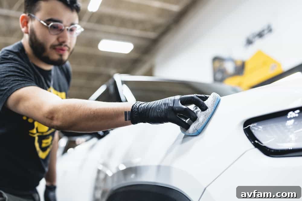 XPEL FUSION PLUS Premium Ceramic Coating on a car, showcasing its glossy finish