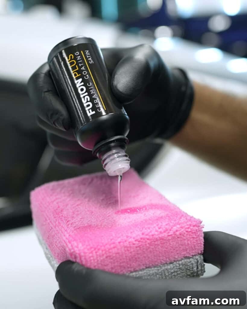 Detail shot of a car's glossy finish protected by XPEL FUSION PLUS Premium