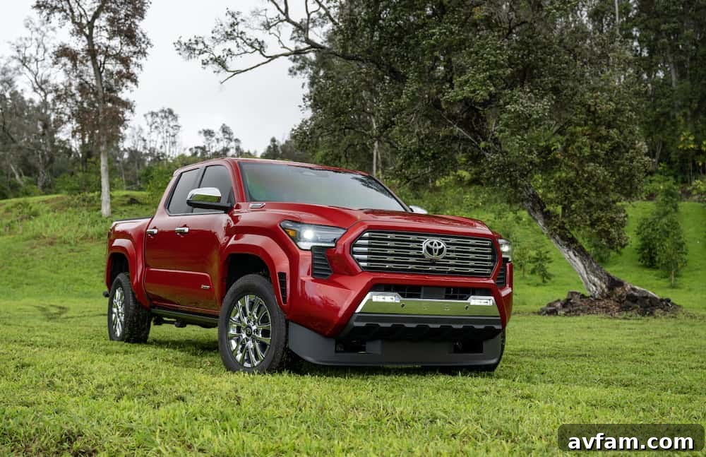 The all-new 2024 Toyota Tacoma showcasing its rugged front design
