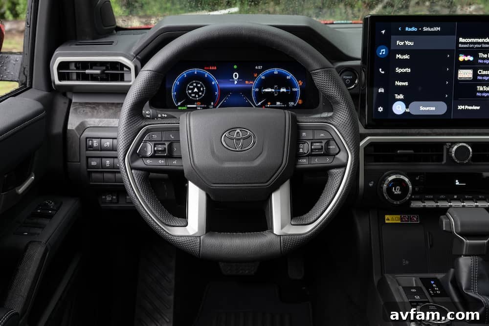 Steering wheel and dashboard of 2024 Toyota Tacoma Limited