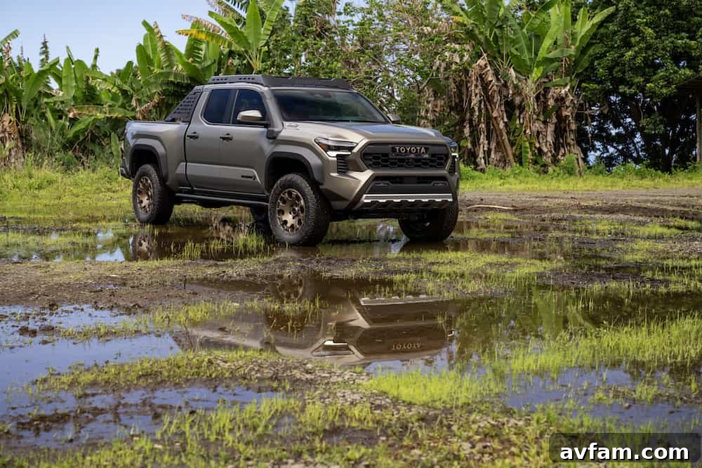 2024 Toyota Tacoma Trailhunter parked in a rugged outdoor setting