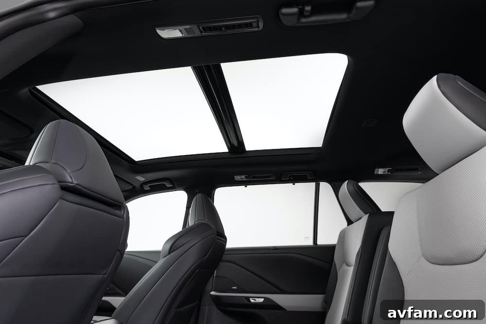 Interior view of the Lexus TX showing the spacious second row.