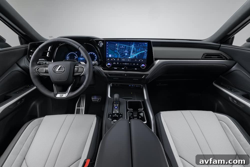 Another perspective of the Lexus TX's luxurious interior.