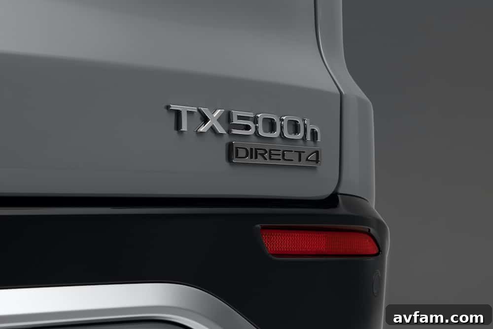 Lexus TX showcasing its premium paint finish.