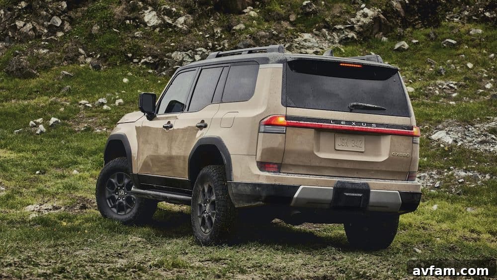 2024 Lexus GX Overtrail model showcasing its aggressive front grille and headlights