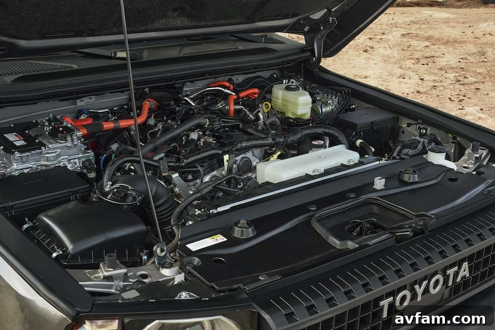 2024 Toyota Land Cruiser Off-Road Action Another dynamic action shot of the 2024 Toyota Land Cruiser off-road.